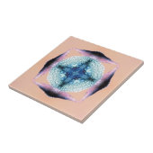 青とサーモンの四角いハート タイル (側面)