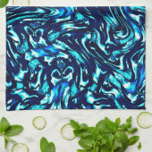 青とシアンのカーブを損なう キッチンタオル (折り畳み)