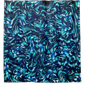 青とシアンのカーブを損なう シャワーカーテン (正面)