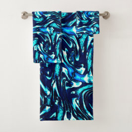 青とシアンのカーブを損なう バスタオルセット
