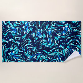 青とシアンのカーブを損なう ビーチタオル