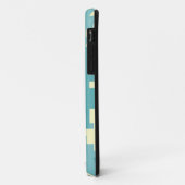 青とシアンのピクセルパターン Case-Mate iPhoneケース (裏面/左)