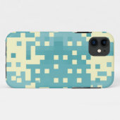 青とシアンのピクセルパターン Case-Mate iPhoneケース (裏面(横))