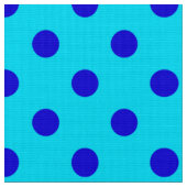 青とシアンの水玉模様デザイン ファブリック (クローズアップ)