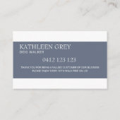 青とシルバーポープリントペットロイヤリティカード 名刺 (裏面)