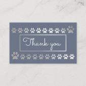 青とシルバーポープリントペットロイヤリティカード 名刺 (正面)