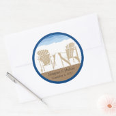 青とタンのアディロンドバックチェア | 結婚s ラウンドシール (封筒)