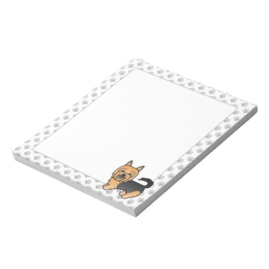 青とタンのオーストラリアのテリアかわいい漫画の犬 ノートパッド (回転)