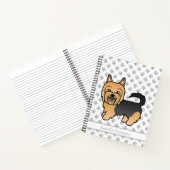 青とタンのオーストラリアのテリアかわいい漫画の犬 ノートブック (内部)