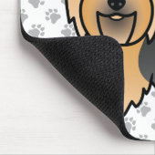 青とタンのオーストラリアのテリアかわいい漫画の犬 マウスパッド (コーナー)