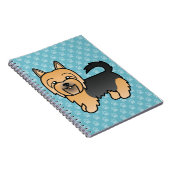 青とタンのオーストラリアのテリア犬の青い色 ノートブック (右側)