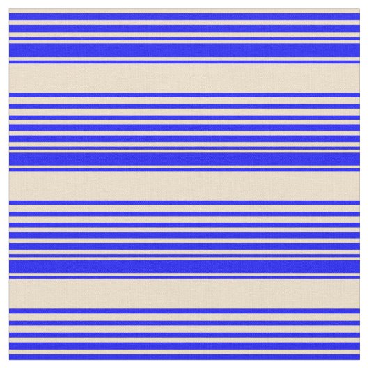 青とタンの色のストライプ ファブリック (クローズアップ)