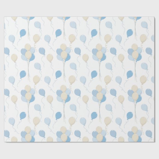 青とタンの風船の色合い ラッピングペーパー (フラット)