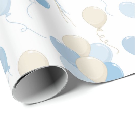 青とタンの風船の色合い ラッピングペーパー (ロールコーナー)