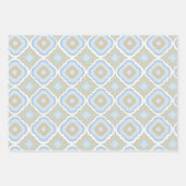 青とタンパターンの濃淡 ラッピングペーパーシート (正面3)