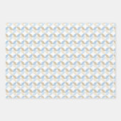 青とタンパターンの濃淡 ラッピングペーパーシート (正面2)