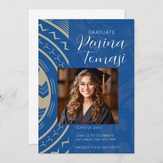 青とタン 招待状 (正面/裏面)