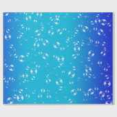 青とターコイズのグラデーションの泡 ラッピングペーパー (フラット)