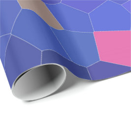 青とターコイズのスポット – モザイク ラッピングペーパー