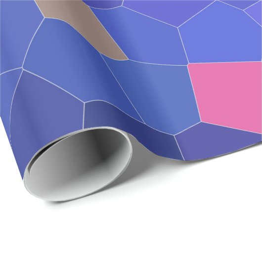 青とターコイズのスポット – モザイク ラッピングペーパー (ロールコーナー)