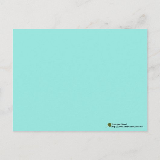 青とターコイズの多言語ありがとう ポストカード (裏面)