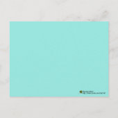 青とターコイズの多言語感謝メッセージ ポストカード (裏面)