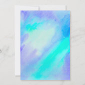 青とターコイズの水彩誕生日パーティー 招待状 (裏面)