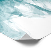 青とターコイズの海波デジタルAr ポスター (角)