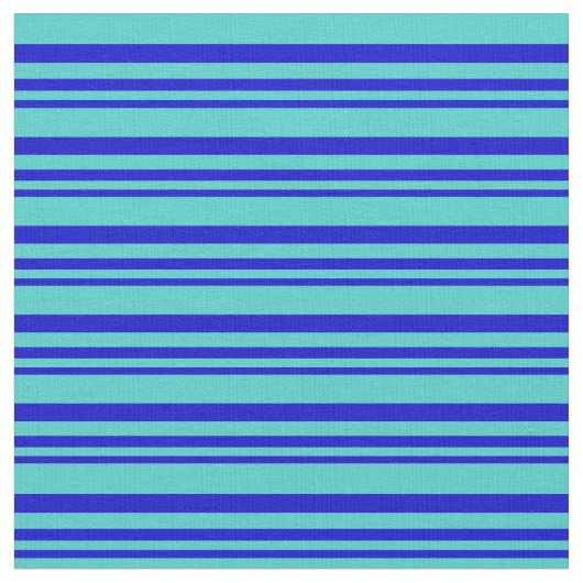 青とターコイズの色付き線 ファブリック (クローズアップ)