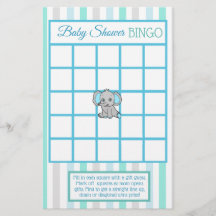 青とターコイズの象の少年ベビーシャワーゲーム