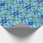 青とターコイズギフトラップ ラッピングペーパー (角)