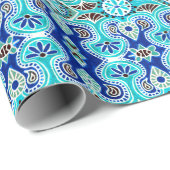 青とターコイズギフトラップ ラッピングペーパー (ロールコーナー)