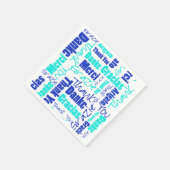 青とターコイズ多言語 スタンダードカクテルナプキン (角)