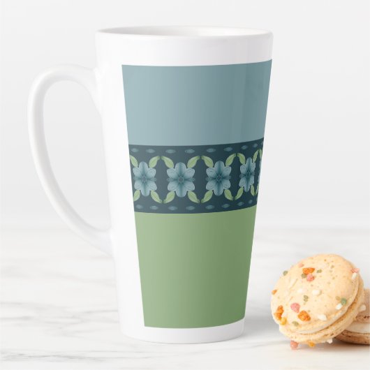 青とターコイズ カフェラテマグ (インサイチュ)