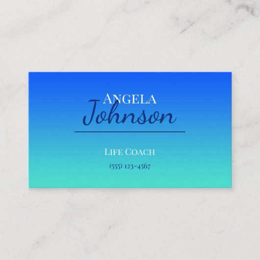 青とターコイズ グラデーション 名刺 (正面)