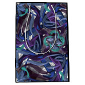 青とターコイズ ミディアムペーパーバッグ (正面)