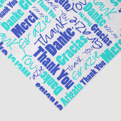 青とターコイズTHANK YOU Word Collage 薄葉紙 (詳細)