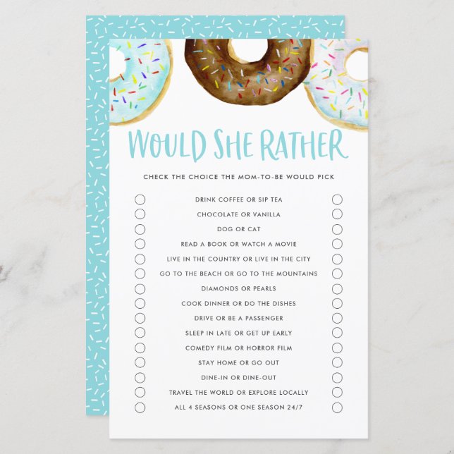 青とチョコレートのドーナツは、むしろゲームをママに行う (正面/裏面)