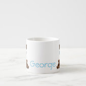 青とチョコレートの風船テディベアズベビーマグカップ エスプレッソカップ (正面)