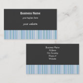 青とティール(緑がかった色)のストライプ 名刺 (正面/裏面)