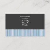 青とティール(緑がかった色)のストライプ 名刺 (裏面)