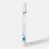 青とティール(緑がかった色)のフローラグラフィック「生命の活性化」 Case-Mate iPhoneケース (裏面 / 右)