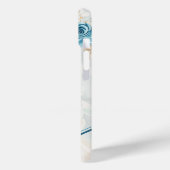 青とティール(緑がかった色)のフローラグラフィック「生命の活性化」 Case-Mate iPhoneケース (裏面 / 左)