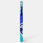 青とティール(緑がかった色)の大理石の波 Case-Mate iPhoneケース (裏面/左)