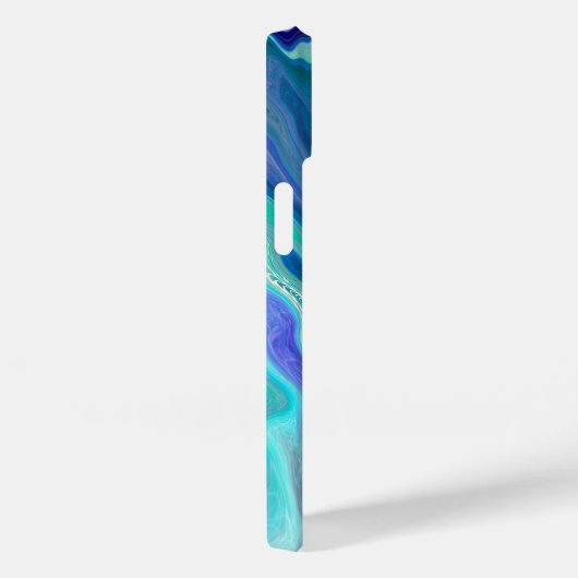 青とティール(緑がかった色)の大理石の波 Case-Mate iPhoneケース (裏面 / 右)