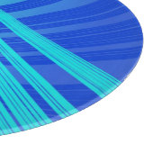 青とティール（緑がかった色）の抽象芸術線 カッティングボード (角)