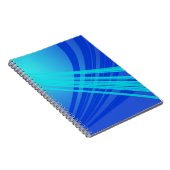 青とティール(緑がかった色)の抽象芸術線 ノートブック (右側)