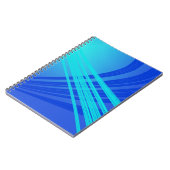 青とティール(緑がかった色)の抽象芸術線 ノートブック (左側)