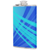 青とティール（緑がかった色）の抽象芸術線 フラスク (左)