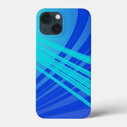 青とティール（緑がかった色）の抽象芸術線 Case-Mate iPhoneケース (裏面)
